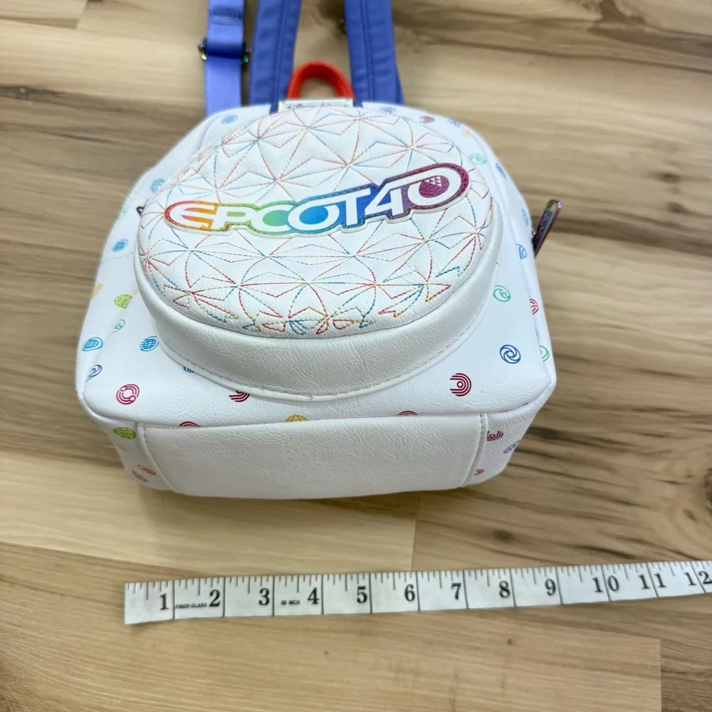 Disney EPCOT 40 Loungefly White and Purple Kids Backpack